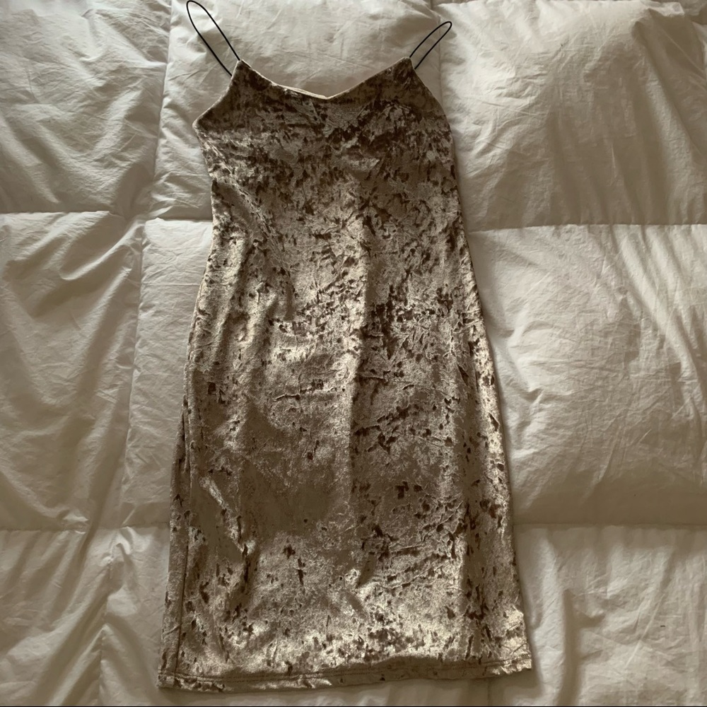Champagne Shiny Dress | Polly & Esther